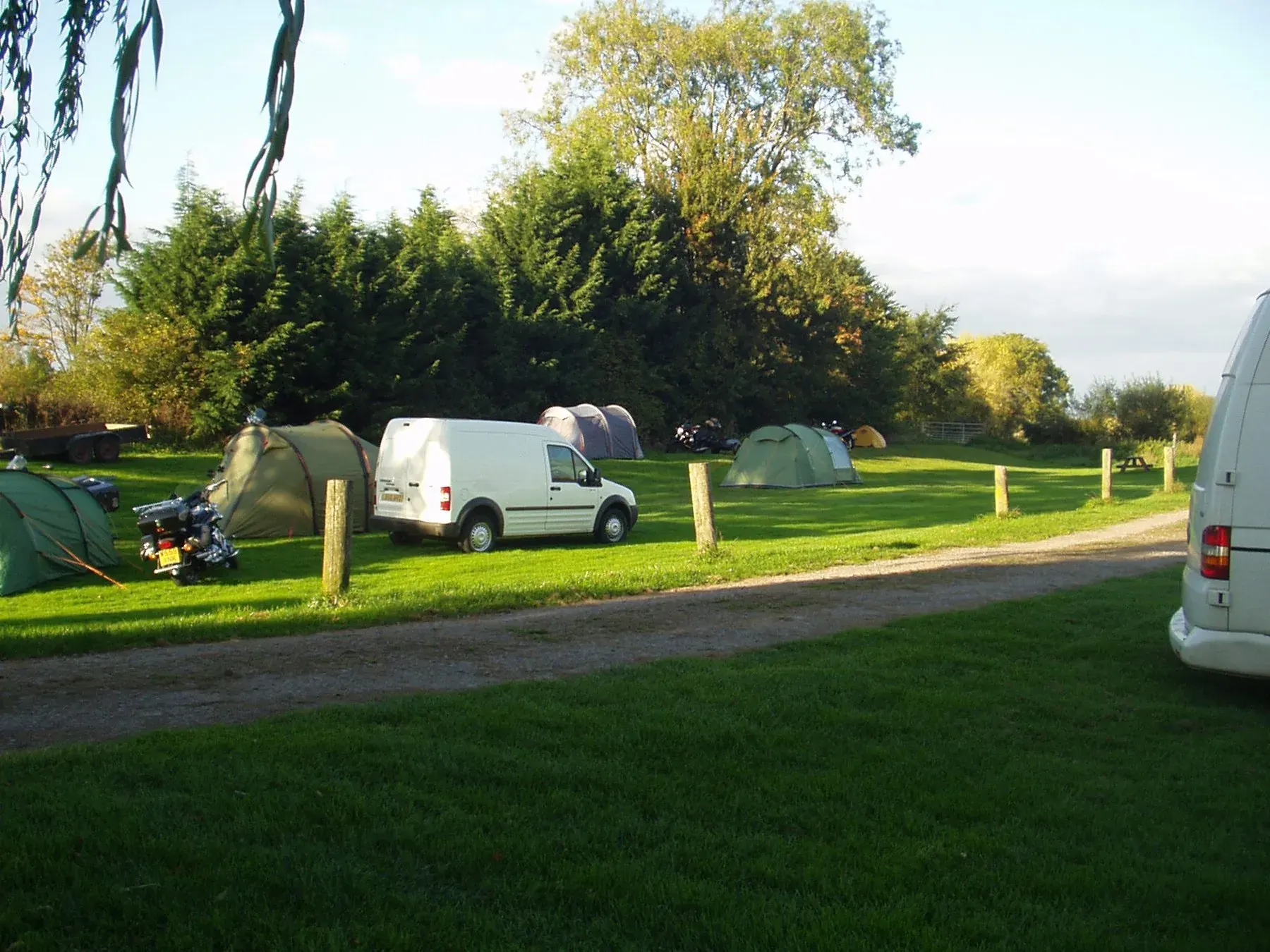 The traditional grass campsite at Lower Lode Inn