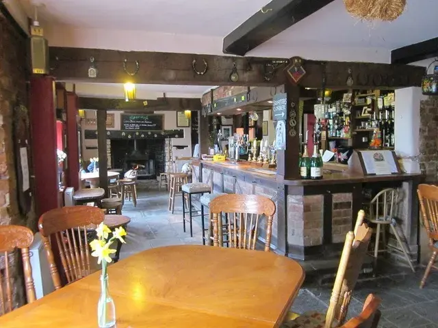 The characterful bar inside Lower Lode Inn